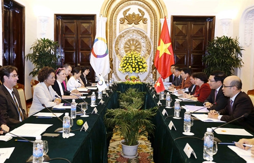 Quang cảnh cuộc hội đàm. Ảnh: An Đăng - TTXVN Quang cảnh cuộc hội đàm. Ảnh: An Đăng - TTXVN