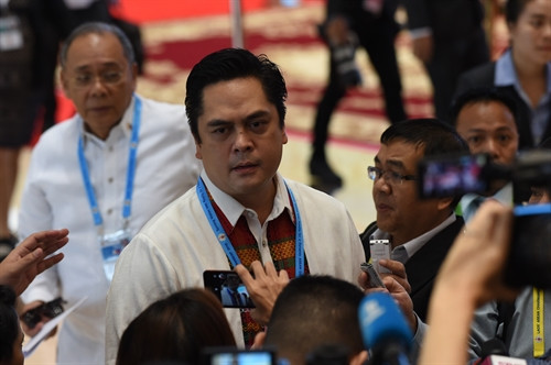 Trong ảnh (tư liệu): Thư ký truyền thông của Tổng thống Philippines, ông Martin Andanar trong cuộc họp báo trước Hội nghị ASEAN lần thứ 28 và 29 ở Viên Chăn, Lào ngày 6/9/2016. AFP/ TTXVN