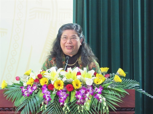 Đồng chí Tòng Thị Phóng, Ủy viên Bộ Chính trị, Phó Chủ tịch Quốc hội phát biểu chỉ đạo Đại hội. Ảnh: Viết Ý- TTXVN