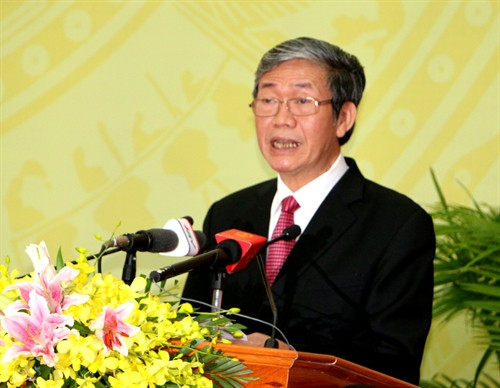 Đồng chí Đinh Thế Huynh phát biểu chỉ đạo Đại hội, sáng 15/10. Ảnh: Huỳnh Sử - TTXVN