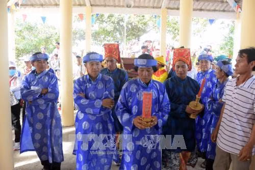 Nghi lễ cung thỉnh các vị thần, cầu an, cầu siêu, lễ chánh tế Nam Hải Đại Tướng Quân. Ảnh: Lê Sen - TTXVN