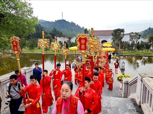 Lễ rước khai Hội Xuân Yên Tử 2019. Ảnh: Trung Nguyên-TTXVN