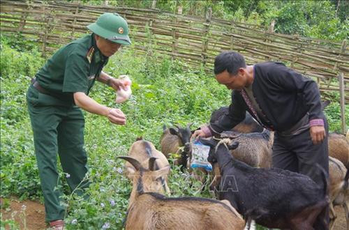 Bác sỹ quân y Bộ đội Biên phòng tỉnh Quảng Nam khám bệnh cho người dân xã biên giới Ga Ry, huyện Tây Giang. Ảnh: Đỗ Trưởng – TTXVN Cán bộ, chiến sỹ Đồn Biên phòng cửa khẩu Quốc tế Tây Trang (Điện Biên) tuyên truyền chủ trương, chính sách cho nhân dân xã Na Ư - địa bàn phức tạp về tệ nạn ma túy. Ảnh: Trần Việt – TTXVN Cán bộ Đồn Biên phòng Huổi Luông (Lai Châu) chủ động, tích cực bám dân, bám bản, tham gia giúp sức cùng đồng bào dân tộc thiểu số sở tại phát triển kinh tế. Ảnh: Việt Hoàng – TTXVN Lực lượng bộ đội và công an hỗ trợ người dân trong vùng đặc biệt nguy hiểm của mưa lũ di dời tài sản đến nơi an toàn tại huyện Văn Chấn, tỉnh Yên Bái. Ảnh: Tuấn Anh –TTXVN Cán bộ Đồn 519 (Bộ đội Biên phòng tỉnh Nghệ An) dạy chữ cho trẻ em dân tộc Mông ở bản Huồi Mới 1, xã Tri Lễ, huyện Quế Phong. Ảnh: TTXVN Cán bộ, chiến sĩ Đồn Biên phòng Huổi Luông (tỉnh Lai Châu) chủ động, tích cực bám dân, bám bản, tham gia giúp sức cùng đồng bào dân tộc thiểu số sở tại phát triển kinh tế. Ảnh: Việt Hoàng – TTXVN Hơn một năm, Thiếu úy Vàng Lao Lừ, Đồn Biên phòng Mường Lạn đã đưa con chữ tới với bản vùng cao xa xôi Co Muông, xã Mường Lạn, huyện Sốp Cộp (Sơn La) để dạy cho học sinh nơi đây. Sau một năm học, 100% các em đều đã biết đọc, biết viết và tính được những phép toán đơn giản. Ảnh: Nguyễn Hồng Cường – TTXVN Cán bộ, chiến sĩ các đơn vị thuộc Quân đoàn 3 giúp nhân dân làng Plei Trớ, xã Chư A Thai, huyện Phú Thiện, tỉnh Gia Lai di chuyển, sắp xếp lại nhà cửa, thực hiện Chương trình mục tiêu quốc gia về xây dựng nông thôn mới của huyện. Ảnh: Hoài Nam – TTXVN Trong sự nghiệp đổi mới, xây dựng và bảo vệ Tổ quốc, công tác dân vận đã hướng vào vận động các tầng lớp nhân dân hăng hái tham gia các phong trào thi đua thực hiện nhiệm vụ phát triển kinh tế - xã hội, củng cố quốc phòng - an ninh, xây dựng hệ thống chính trị. Trong ảnh: Cán bộ, chiến sĩ Đồn Biên phòng Dào San, huyện Phong Thổ, tỉnh Lai Châu thường xuyên xuống bản tuyên truyền cho nhân dân về giữ gìn an ninh trật tự, phương thức phát triển sản xuất, nâng cao năng suất cây trồng, vật nuôi. Ảnh: Công Tuyên – TTXVN Cán bộ, chiến sĩ Đồn Biên phòng Vĩnh Gia (An Giang) giúp dân gặt lúa ở những vùng ngập sâu, máy gặt không thể tiếp cận do ảnh hưởng của lũ. Ảnh: Công Mạo – TTXVN Trưởng Ban Dân vận huyện Tân Uyên, tỉnh Lai Châu (thứ 3 bên trái) cùng cán bộ xã tuyên truyền vận động người dân bản Khau Giếng, xã Hố Mít, huyện Tân Uyên bỏ những phong tục, tập quán lạc hậu, cùng giúp nhau phát triển kinh tế, xóa đói giảm nghèo, chung tay xây dựng nông thôn mới. Ảnh: Quý Trung – TTXVN Cán bộ xã cùng trưởng bản Pá Kim, xã Trung Đồng, huyện Tân Uyên, tỉnh Lai Châu vận động người dân chung tay bảo vệ rừng, không đốt nương bừa bãi gây cháy rừng trong thời tiết hanh khô. Ảnh: Quý Trung – TTXVN Là Bí thư Chi bộ, Trưởng ban công tác Mặt trận thôn và là Phó Đài truyền thanh của xã, anh Đinh Văn Thắng, dân tộc Mường, thôn Nga 3, xã Cúc Phương, huyện Nho Quan (Ninh Bình) phối hợp với các ban, ngành, đoàn thể tuyên truyền, vận động nhân dân xây dựng nếp sống văn minh trong việc cưới, việc tang và lễ hội; từng bước xoá bỏ các phong tục, tập quán lạc hậu, mê tín dị đoan... Ảnh: Minh Đức – TTXVN Đồn Biên phòng Thị Hoa, huyện Hạ Lang, tỉnh Cao Bằng vận động một số tổ chức trong tỉnh đóng góp tiền xây tặng nhà tình nghĩa cho các gia đình chính sách, giúp đồng bào trồng mía, góp phần nâng cao đời sống cho nhân dân nơi đơn vị đóng quân. Ảnh: TTXVN Công ty 75 thuộc Binh đoàn 15 làm tốt công tác dân vận nơi đơn vị đóng quân. Đơn vị đã kết nghĩa 43/43 làng dân tộc tại địa phương, tổ chức thăm hỏi, tặng quà cho đồng bào, đóng góp hàng nghìn công lao động làm đường giao thông, xây dựng nhà rông văn hóa, khám chữa bệnh cho hàng nghìn lượt người... Ảnh: TTXVN Bác sỹ quân y Bộ đội Biên phòng tỉnh Quảng Nam khám bệnh cho người dân xã biên giới Ga Ry, huyện Tây Giang. Ảnh: Đỗ Trưởng – TTXVN Cán bộ, chiến sỹ Đồn Biên phòng cửa khẩu Quốc tế Tây Trang (Điện Biên) tuyên truyền chủ trương, chính sách cho nhân dân xã Na Ư - địa bàn phức tạp về tệ nạn ma túy. Ảnh: Trần Việt – TTXVN Cán bộ Đồn Biên phòng Huổi Luông (Lai Châu) chủ động, tích cực bám dân, bám bản, tham gia giúp sức cùng đồng bào dân tộc thiểu số sở tại phát triển kinh tế. Ảnh: Việt Hoàng – TTXVN Lực lượng bộ đội và công an hỗ trợ người dân trong vùng đặc biệt nguy hiểm của mưa lũ di dời tài sản đến nơi an toàn tại huyện Văn Chấn, tỉnh Yên Bái. Ảnh: Tuấn Anh –TTXVN Cán bộ Đồn 519 (Bộ đội Biên phòng tỉnh Nghệ An) dạy chữ cho trẻ em dân tộc Mông ở bản Huồi Mới 1, xã Tri Lễ, huyện Quế Phong. Ảnh: TTXVN Cán bộ, chiến sĩ Đồn Biên phòng Huổi Luông (tỉnh Lai Châu) chủ động, tích cực bám dân, bám bản, tham gia giúp sức cùng đồng bào dân tộc thiểu số sở tại phát triển kinh tế. Ảnh: Việt Hoàng – TTXVN Hơn một năm, Thiếu úy Vàng Lao Lừ, Đồn Biên phòng Mường Lạn đã đưa con chữ tới với bản vùng cao xa xôi Co Muông, xã Mường Lạn, huyện Sốp Cộp (Sơn La) để dạy cho học sinh nơi đây. Sau một năm học, 100% các em đều đã biết đọc, biết viết và tính được những phép toán đơn giản. Ảnh: Nguyễn Hồng Cường – TTXVN Cán bộ, chiến sĩ các đơn vị thuộc Quân đoàn 3 giúp nhân dân làng Plei Trớ, xã Chư A Thai, huyện Phú Thiện, tỉnh Gia Lai di chuyển, sắp xếp lại nhà cửa, thực hiện Chương trình mục tiêu quốc gia về xây dựng nông thôn mới của huyện. Ảnh: Hoài Nam – TTXVN Trong sự nghiệp đổi mới, xây dựng và bảo vệ Tổ quốc, công tác dân vận đã hướng vào vận động các tầng lớp nhân dân hăng hái tham gia các phong trào thi đua thực hiện nhiệm vụ phát triển kinh tế - xã hội, củng cố quốc phòng - an ninh, xây dựng hệ thống chính trị. Trong ảnh: Cán bộ, chiến sĩ Đồn Biên phòng Dào San, huyện Phong Thổ, tỉnh Lai Châu thường xuyên xuống bản tuyên truyền cho nhân dân về giữ gìn an ninh trật tự, phương thức phát triển sản xuất, nâng cao năng suất cây trồng, vật nuôi. Ảnh: Công Tuyên – TTXVN Cán bộ, chiến sĩ Đồn Biên phòng Vĩnh Gia (An Giang) giúp dân gặt lúa ở những vùng ngập sâu, máy gặt không thể tiếp cận do ảnh hưởng của lũ. Ảnh: Công Mạo – TTXVN Trưởng Ban Dân vận huyện Tân Uyên, tỉnh Lai Châu (thứ 3 bên trái) cùng cán bộ xã tuyên truyền vận động người dân bản Khau Giếng, xã Hố Mít, huyện Tân Uyên bỏ những phong tục, tập quán lạc hậu, cùng giúp nhau phát triển kinh tế, xóa đói giảm nghèo, chung tay xây dựng nông thôn mới. Ảnh: Quý Trung – TTXVN Cán bộ xã cùng trưởng bản Pá Kim, xã Trung Đồng, huyện Tân Uyên, tỉnh Lai Châu vận động người dân chung tay bảo vệ rừng, không đốt nương bừa bãi gây cháy rừng trong thời tiết hanh khô. Ảnh: Quý Trung – TTXVN Là Bí thư Chi bộ, Trưởng ban công tác Mặt trận thôn và là Phó Đài truyền thanh của xã, anh Đinh Văn Thắng, dân tộc Mường, thôn Nga 3, xã Cúc Phương, huyện Nho Quan (Ninh Bình) phối hợp với các ban, ngành, đoàn thể tuyên truyền, vận động nhân dân xây dựng nếp sống văn minh trong việc cưới, việc tang và lễ hội; từng bước xoá bỏ các phong tục, tập quán lạc hậu, mê tín dị đoan... Ảnh: Minh Đức – TTXVN Đồn Biên phòng Thị Hoa, huyện Hạ Lang, tỉnh Cao Bằng vận động một số tổ chức trong tỉnh đóng góp tiền xây tặng nhà tình nghĩa cho các gia đình chính sách, giúp đồng bào trồng mía, góp phần nâng cao đời sống cho nhân dân nơi đơn vị đóng quân. Ảnh: TTXVN Công ty 75 thuộc Binh đoàn 15 làm tốt công tác dân vận nơi đơn vị đóng quân. Đơn vị đã kết nghĩa 43/43 làng dân tộc tại địa phương, tổ chức thăm hỏi, tặng quà cho đồng bào, đóng góp hàng nghìn công lao động làm đường giao thông, xây dựng nhà rông văn hóa, khám chữa bệnh cho hàng nghìn lượt người... Ảnh: TTXVN