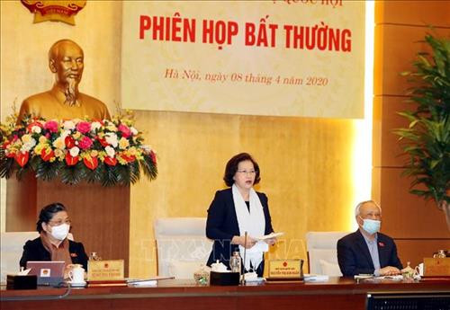 Chủ tịch Quốc hội Nguyễn Thị Kim Ngân chủ trì và phát biểu khai mạc. Ảnh: Trọng Đức - TTXVN