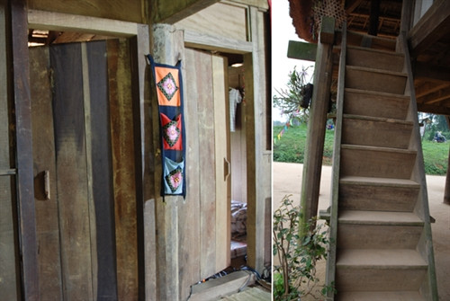 Cầu thang của ngôi nhà Thái luôn có số lẻ (7, 9 hay 11 bậc). Ảnh: Minh Phương