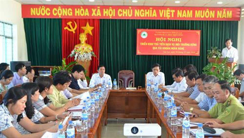 Quỹ Bảo vệ và Phát triển rừng tỉnh Gia Lai tổ chức Hội nghị triển khai chi trả tiền dịch vụ môi trường rừng (DVMTR) qua tài khoản ngân hàng. Ảnh: baogialai.com.vn Quỹ Bảo vệ và Phát triển rừng tỉnh Gia Lai tổ chức Hội nghị triển khai chi trả tiền dịch vụ môi trường rừng (DVMTR) qua tài khoản ngân hàng. Ảnh: baogialai.com.vn