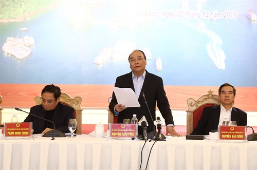 Thủ tướng Nguyễn Xuân Phúc phát biểu tại buổi làm việc. Ảnh: Thống Nhất-TTXVN