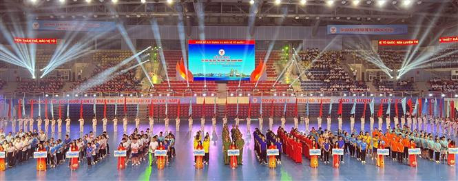 Quang cảnh lễ bế mạc. Ảnh: Đức Hiếu - TTXVN Quảng Ninh phấn đấu đứng trong tốp 10 tại Đại hội Thể thao toàn quốc lần thứ IX năm 2022 ảnh 1