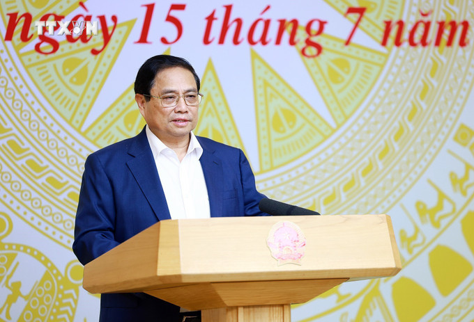 Thủ tướng Phạm Minh Chính, Trưởng Ban Chỉ đạo Cải cách hành chính của Chính phủ chủ trì phiên họp. Ảnh: Dương Giang-TTXVN vna_potal_thu_tuong_chu_tri_phien_hop_thu_8_cua_ban_chi_dao_cai_cach_hanh_chinh_cua_chinh_phu_7482447.jpg