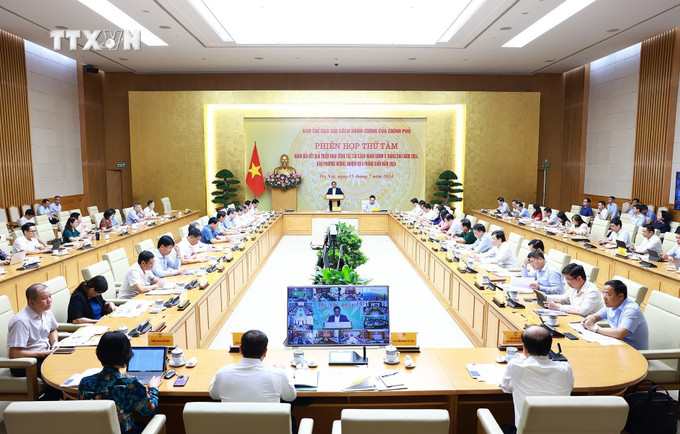 Phiên họp thứ 8 của Ban Chỉ đạo Cải cách hành chính của Chính phủ. Ảnh: Dương Giang-TTXVN vna_potal_thu_tuong_chu_tri_phien_hop_thu_8_cua_ban_chi_dao_cai_cach_hanh_chinh_cua_chinh_phu_7482455.jpg