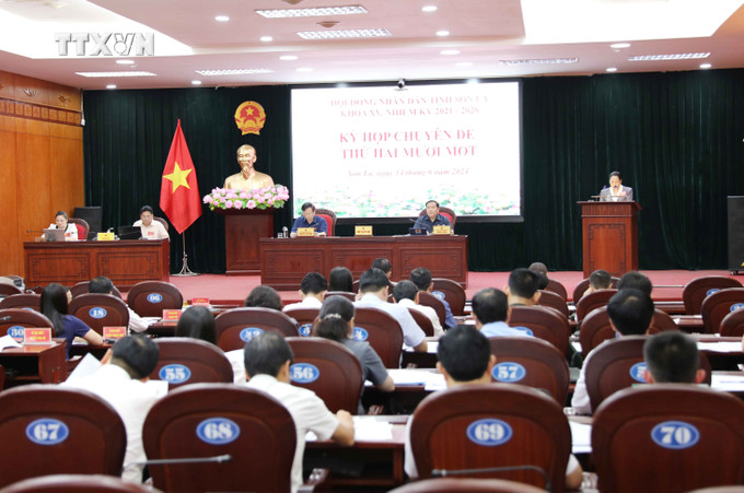 Quang cảnh Kỳ họp. Ảnh: Nguyễn Cường - TTXVN. vna_potal_son_la_to_chuc_ky_hop_chuyen_de_thu_21_hdnd_tinh_khoa_xv_7431355.jpg