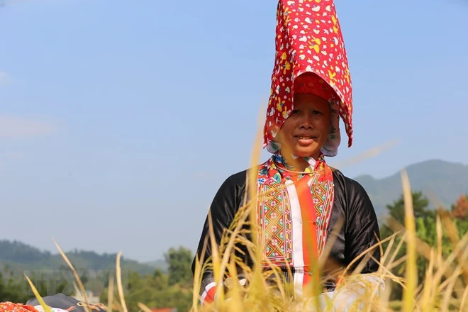 Nét đẹp trang phục truyền thống của cô gái Dao Thanh Phán, một trong những sức hút với du khách khi đến Bình Liêu ( Quảng Ninh). Ảnh: Thanh Vân-TTXVN binhlieu.jpg