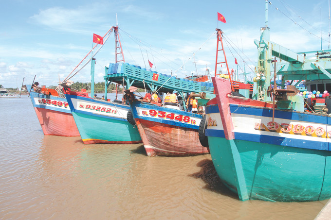 Đến thời điểm hiện tại, tỉnh Bạc Liêu chưa phát hiện trường hợp nào có dấu hiệu chuẩn bị đưa tàu, ngư dân đi khai thác hải sản bất hợp pháp ở vùng biển nước ngoài. Ảnh: Danh Chanh Đa 1-tau ca Bac Lieu-danh chanh da.JPG
