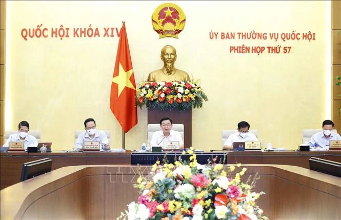 Chủ tịch Quốc hội Vương Đình Huệ phát biểu kết luận nội dung phiên họp. Ảnh: Doãn Tấn - TTXVN