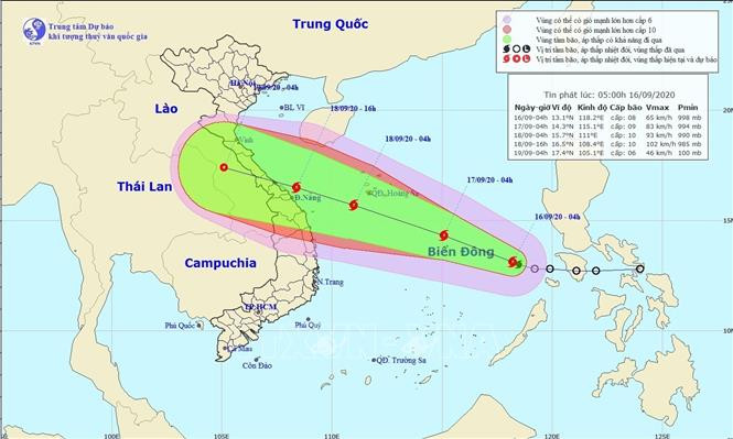 Bão số 5 có gió mạnh cấp 9-10, giật cấp 12, biển động mạnh