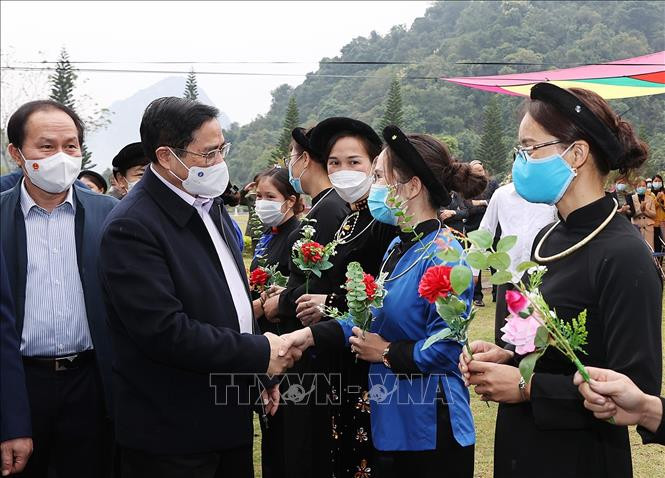 Thủ tướng Phạm Minh Chính dự Ngày hội Đại đoàn kết toàn dân tộc tại tỉnh Cao Bằng