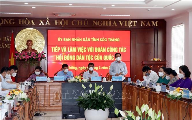 Đoàn công tác của Hội đồng Dân tộc làm việc tại Sóc Trăng
