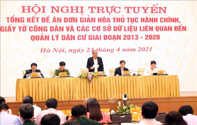 Phó Thủ tướng Thường trực Chính phủ Trương Hòa Bình, Trưởng Ban Chỉ đạo Đề án 896 phát biểu. Ảnh: Phạm Kiên - TTXVN
