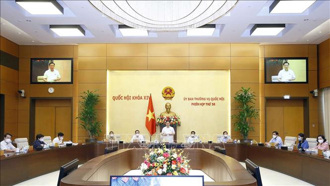 Chủ tịch Quốc hội Vương Đình Huệ phát biểu. Ảnh: Doãn Tấn - TTXVN