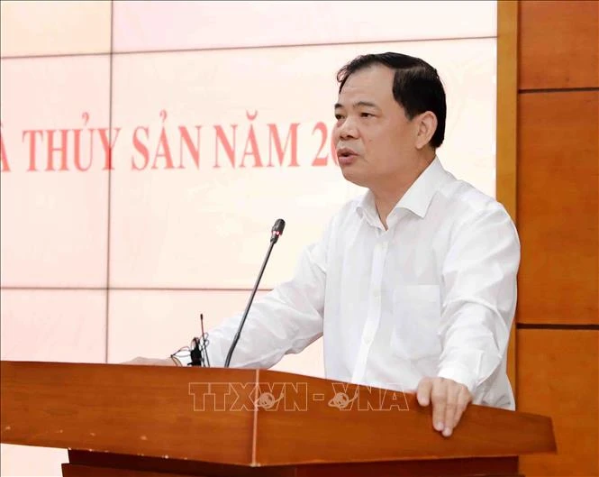 Bộ trưởng Bộ Nông nghiệp và Phát triển nông thôn Nguyễn Xuân Cường phát biểu tại hội nghị. Ảnh: Vũ Sinh – TTXVN