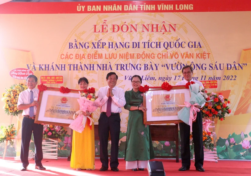 Vĩnh Long đón nhận Bằng xếp hạng Di tích Quốc gia các địa điểm lưu niệm Thủ tướng Võ Văn Kiệt