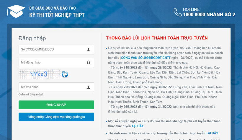 Tuyển sinh Đại học 2023: Thí sinh lưu ý lịch thanh toán trực tuyến lệ phí xét tuyển theo các tỉnh, thành phố