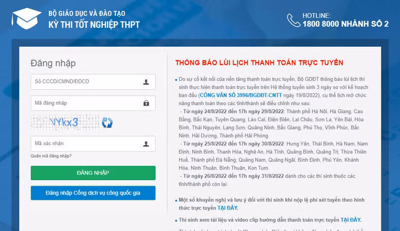 Tuyển sinh Đại học 2023: Thí sinh lưu ý lịch thanh toán trực tuyến lệ phí xét tuyển theo các tỉnh, thành phố