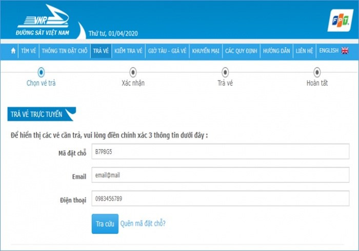 Từ 1/9, đường sắt triển khai phương thức trả vé tàu trên hệ thống bán vé điện tử