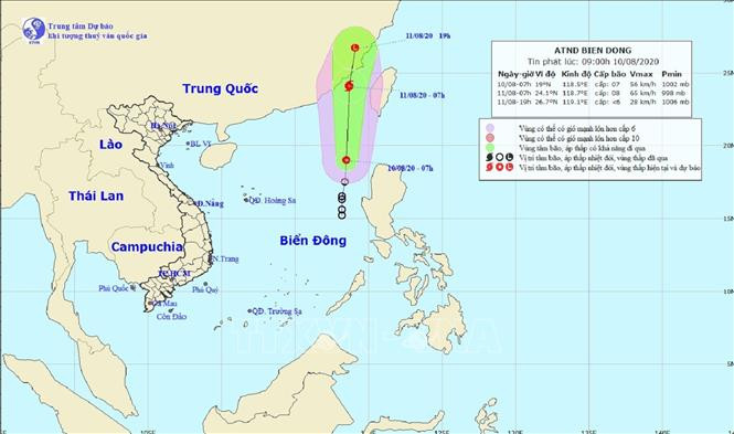 Áp thấp nhiệt đới đã mạnh lên thành cơn bão số 3, có tên quốc tế là Mekkhala