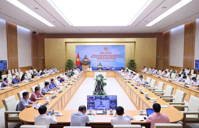 Thủ tướng Phạm Minh Chính chủ trì Hội nghị trực tuyến về chống khai thác hải sản bất hợp pháp, không báo cáo và không theo quy định