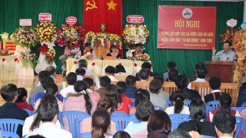 Quang cảnh buổi lễ thành lập Hợp tác xã. Ảnh: Cao Nguyên – TTXVN