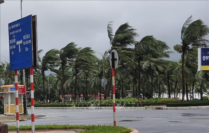 Tâm bão số 9 ngay trên vùng bờ biển từ Đà Nẵng đến Phú Yên