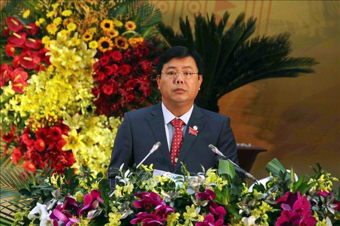 Đồng chí Nguyễn Tiến Hải, Bí thư Tỉnh ủy khóa XV tái đắc cử chức danh Bí thư Tỉnh ủy Cà Mau khóa XV. Ảnh: Kim Há - TTXVN