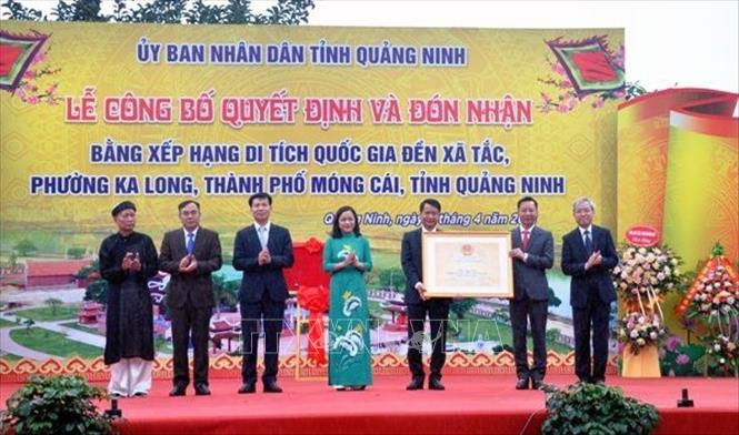 Đền Xã Tắc ở Móng Cái đón nhận Bằng xếp hạng Di tích quốc gia