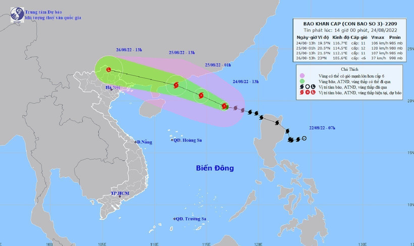 Hoàn lưu bão số 3 có khả năng gây mưa lớn ở khu vực Bắc Bộ