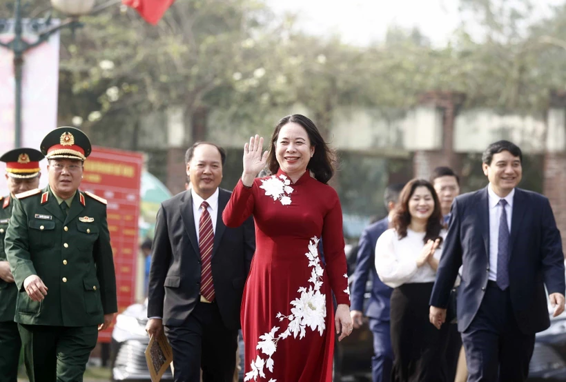 Quyền Chủ tịch nước Võ Thị Ánh Xuân dự Ngày hội "Sắc xuân trên mọi miền Tổ quốc” năm 2023. Ảnh: Thống Nhất - TTXVN