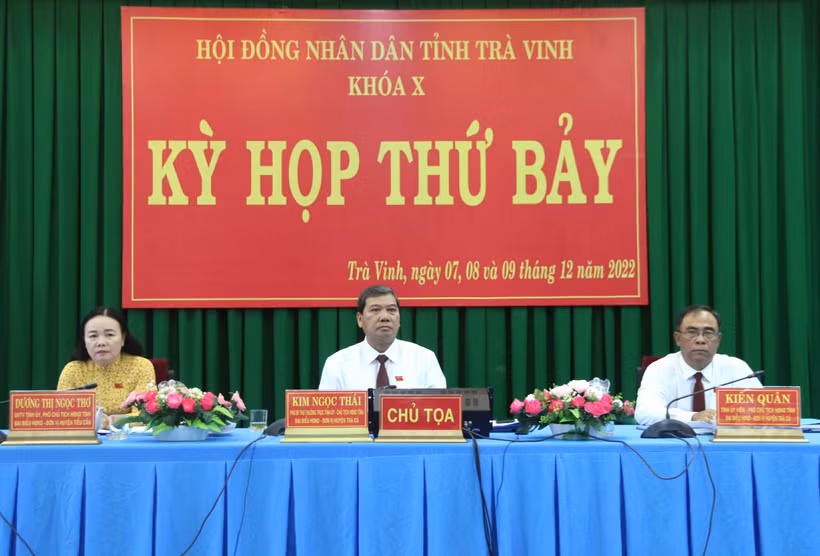 Từ ngày 7 - 9/12/2022, Hội đồng nhân dân tỉnh Trà Vinh khóa X, nhiệm kỳ 2021 - 2026 tổ chức kỳ họp thứ 7. Ảnh: Thanh Hòa - TTXVN