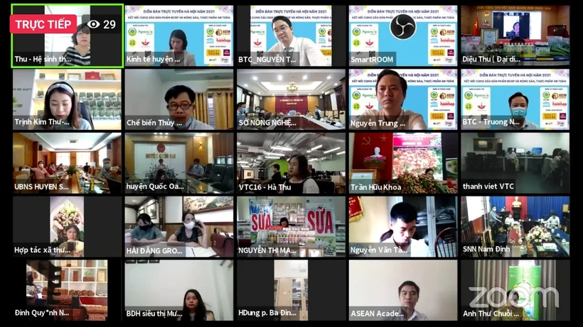 Diễn đàn trực tuyến Hà Nội 2021 - kết nối cung cầu sản phẩm OCOP và nông sản, thực phẩm an toàn
