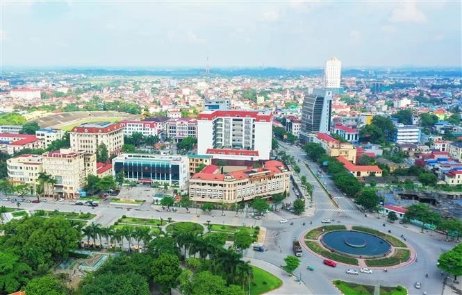 Khu vực trung tâm thành phố Thái Nguyên (Thái Nguyên) hôm nay. Ảnh: Hoàng Nguyên - TTXVN