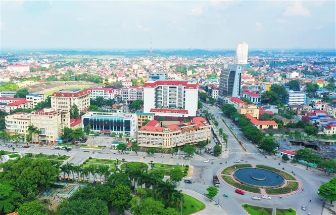 Khu vực trung tâm thành phố Thái Nguyên (Thái Nguyên) hôm nay. Ảnh: Hoàng Nguyên - TTXVN
