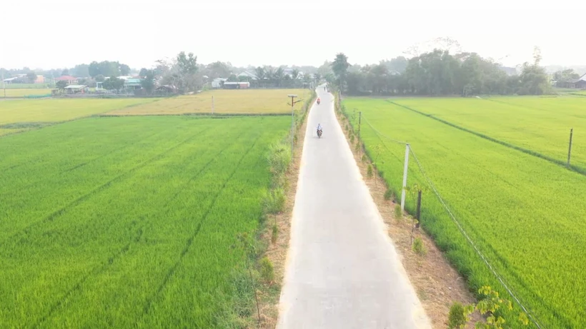 Xã Mỹ Hạnh Nam, huyện Đức Hòa (Long An) được công nhận xã nông thôn mới nâng cao năm 2020. Ảnh: baolongan.vn