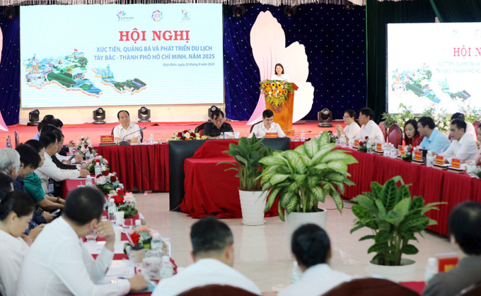 Quang cảnh Hội nghị nghị Xúc tiến, quảng bá và phát triển du lịch Tây Bắc - Thành phố Hồ Chí Minh, năm 2025. Ảnh: Trung Kiên/TTXVN Quang cảnh Hội nghị nghị Xúc tiến, quảng bá và phát triển du lịch Tây Bắc - Thành phố Hồ Chí Minh, năm 2025. Ảnh: Trung Kiên/TTXVN