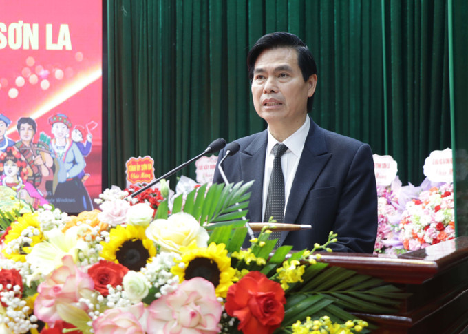 Đồng chí Hoàng Quốc Khánh, Bí thư Tỉnh uỷ Sơn La, phát biểu tại Lễ kỷ niệm. llvt-son-la-260825-2.jpg