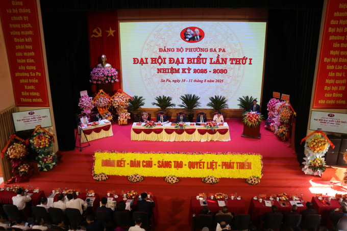 Đại hội đại biểu Đảng bộ phường Sa Pa (Lào Cai) nhiệm kỳ 2025 - 2030. Ảnh: Tuấn Khôi/TTXVN sapa-110825-2.jpg