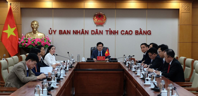 Đoàn đại biểu tỉnh Cao Bằng tham dự hội nghị. Ảnh: Chu Hiệu/TTXVN Chú thích ảnh