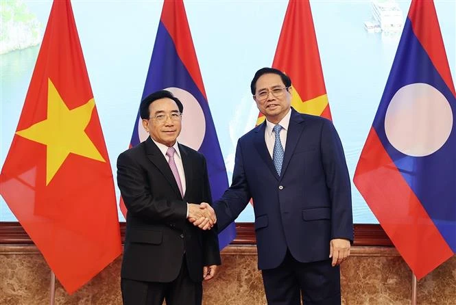 Thủ tướng Phạm Minh Chính chủ trì Lễ đón Thủ tướng Lào thăm chính thức Việt Nam