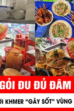 Đầu Xuân chen chân ăn gỏi đu đủ đâm trứ danh của người Khmer Tri Tôn, An Giang.