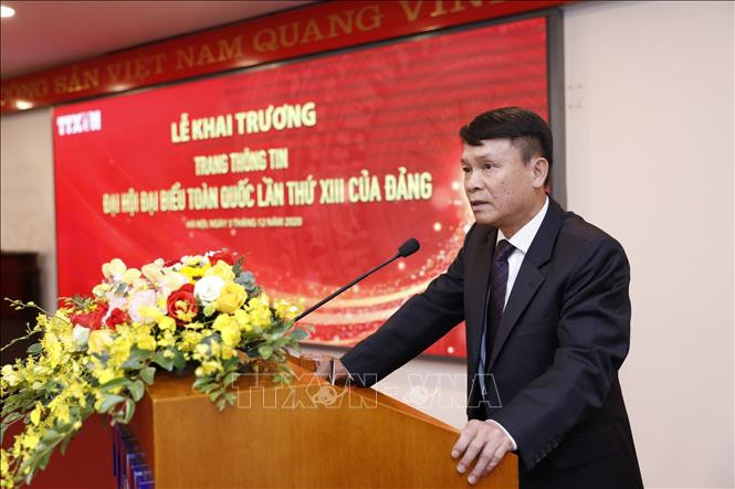 Uỷ viên Trung ương Đảng, Tổng Giám đốc Thông tấn xã Việt Nam Nguyễn Đức Lợi phát biểu. Ảnh: Dương Giang - TTXVN TTXVN ra mắt trang thông tin đặc biệt về Đại hội đại biểu toàn quốc lần thứ XIII của Đảng ảnh 4