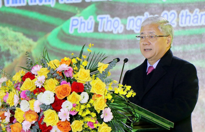 Bí thư Trung ưong Đảng, Chủ tịch Uỷ ban Trung ương MTTQ Việt Nam Đỗ Văn Chiến phát biểu tại Lễ khai mạc. Ảnh: Trung Kiên - TTXVN Khai mạc Ngày hội Văn hóa, Thể thao và Du lịch các dân tộc vùng Tây Bắc lần thứ XV năm 2022 ảnh 1