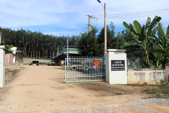 Lò giết mổ tập trung của thành phố Kon Tum. Ảnh: Cao Nguyên-TTXVN Lò giết mổ tập trung thành phố Kon Tum gây ô nhiễm môi trường ảnh 3